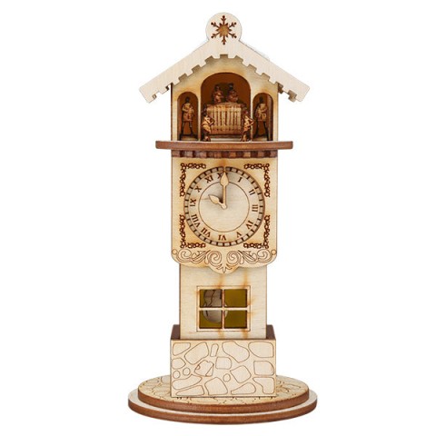 Ginger Cottages Wooden Ornament - Ginger Clock Tower - TEMPORARILY OUT OF STOCK